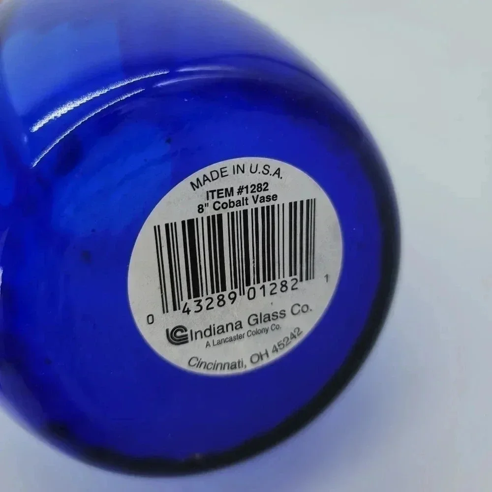 Vintage Cobalt Blue Glass Flower 8